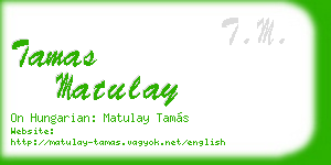 tamas matulay business card